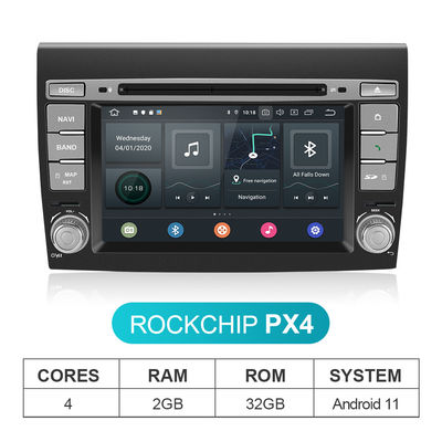 صفحه نمایش لمسی Fiat Bravo Android 11 Car Stereo 1024*600P با ناوبری GPS